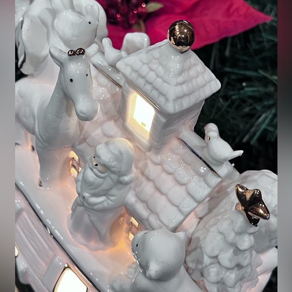 Vintage Noah's Ark Ceramic Ivory Bisque Accent Light - Picture 7 of 12